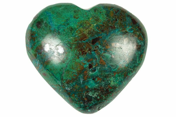 Polished Malachite & Chrysocolla Heart - Peru #250305